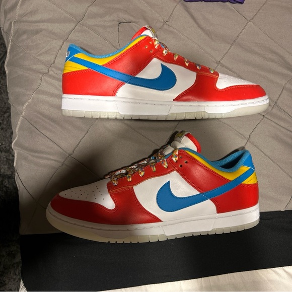 Size 11 - Nike Dunk Low x LeBron James x Fruity Pebbles Red - Picture 6 of 9